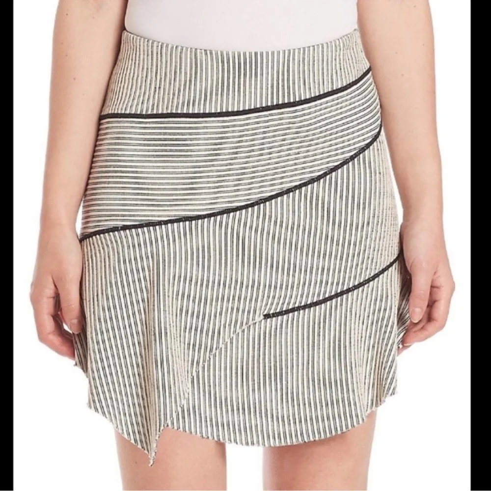 IRO Women’s skirt asymmetrical striped raw hem wrap size 40 or US 8